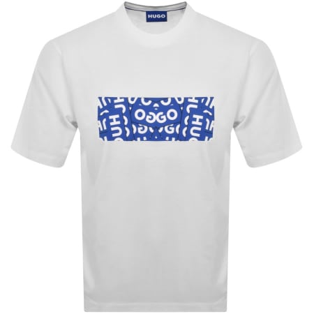 Product Image for HUGO Blue Nalayo Crew Neck T Shirt White