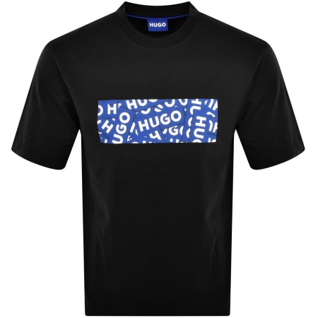 Product Image for HUGO Blue Nalayo Crew Neck T Shirt Black