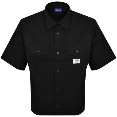 Product Image for HUGO Blue Short Sleeve Ekyno Shirt Black