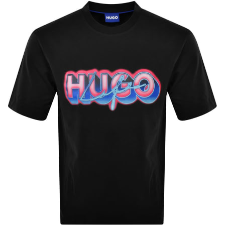 Product Image for HUGO Blue Nillumi Crew Neck T Shirt Black