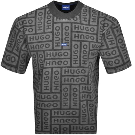 Product Image for HUGO Blue Nidane Logo T Shirt Grey