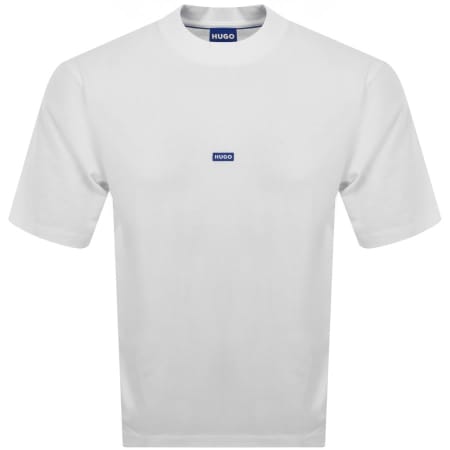 Product Image for HUGO Blue Nieros Logo T Shirt White