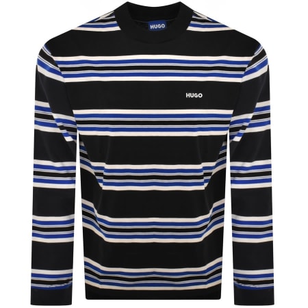 Product Image for HUGO Blue Nirloni Striped T Shirt Blue