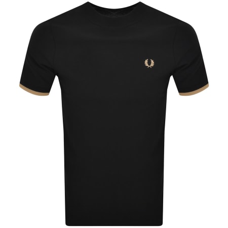 Product Image for Fred Perry Tipped Cuff Pique T Shirt Black