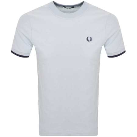 Product Image for Fred Perry Tipped Cuff Pique T Shirt Blue