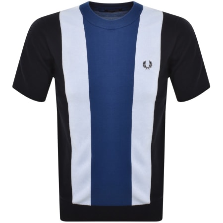 Product Image for Fred Perry Stripe Fine Knit T Shirt Navy