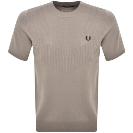 Recommended Product Image for Fred Perry Pointelle Detail Knitted T Shirt Grey