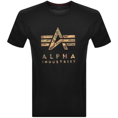 Product Image for Alpha Industries Logo Camo T Shirt Black