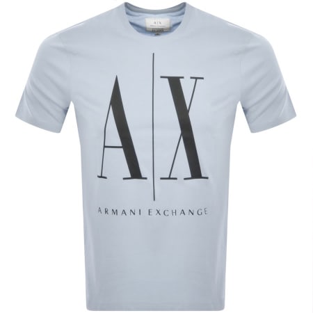 Product Image for Armani Exchange Crew Neck Logo T Shirt Blue