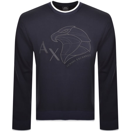 Product Image for Armani Exchange Crew Neck Logo Sweatshirt Navy