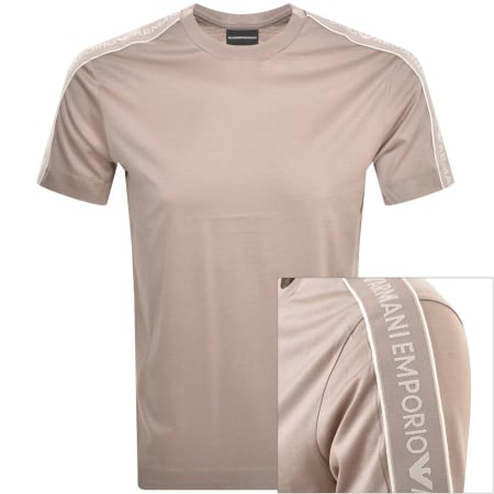 Product Image for Emporio Armani Crew Neck Logo T Shirt Brown