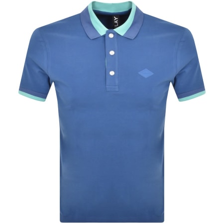 Product Image for Replay Short Sleeved Logo Polo T Shirt Blue