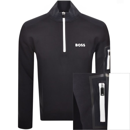 Product Image for BOSS Sweat 1 Half Zip Sweatshirt Navy