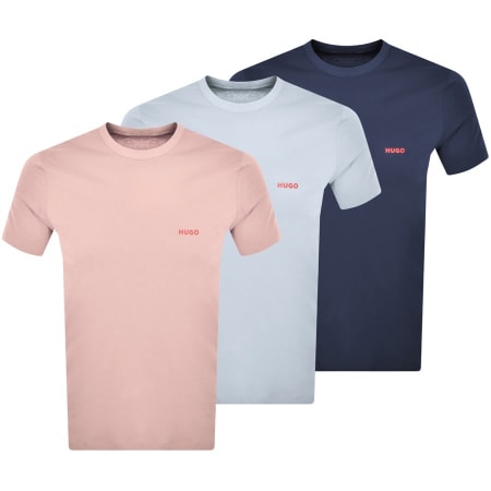 Product Image for HUGO Triple Pack Crew Neck T Shirt Pink