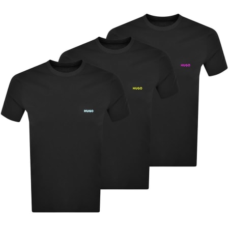 Product Image for HUGO Triple Pack Crew Neck T Shirt Black