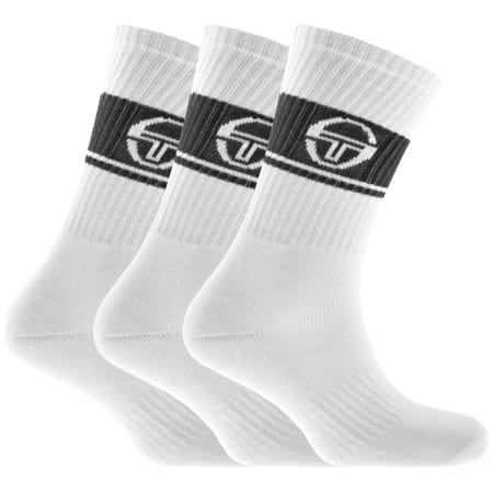 Product Image for Sergio Tacchini Three Pack Logo Socks White