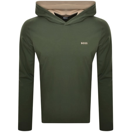 Product Image for BOSS Long Sleeve Hooded T Shirt Green