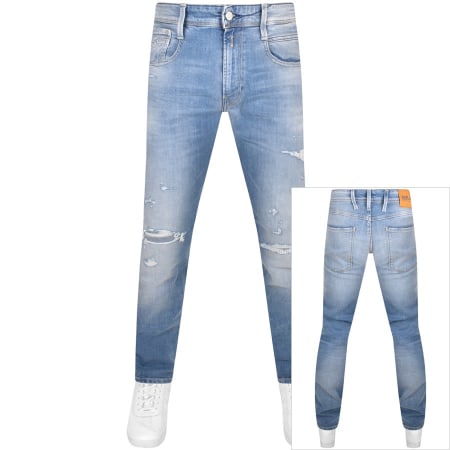 Product Image for Replay Anbass Slim Fit Light Wash Jeans Blue