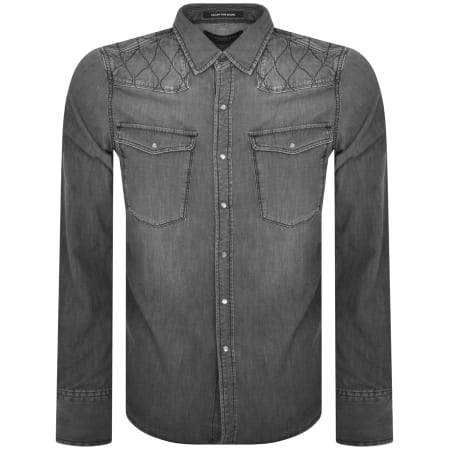 Product Image for Replay Denim Long Sleeved Shirt Grey