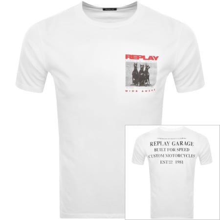 Recommended Product Image for Replay Logo Crew Neck T Shirt White