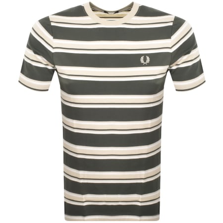 Product Image for Fred Perry Stripe T Shirt Green