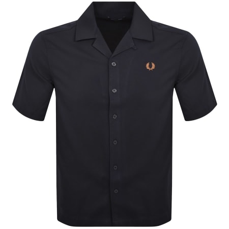 Product Image for Fred Perry Pique Textured Collar Shirt Navy