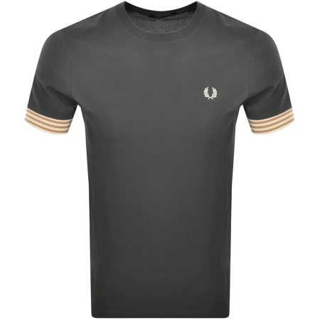 Product Image for Fred Perry Striped Cuff T Shirt Green