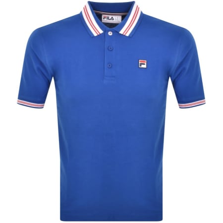 Product Image for Fila Vintage Faraz Tipped Rib Polo T Shirt Blue