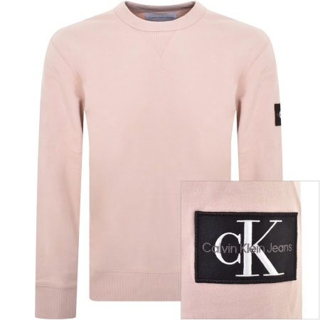 Product Image for Calvin Klein Jeans Logo Crew Neck Sweatshirt Pink