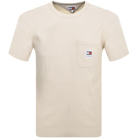 Product Image for Tommy Jeans Waffle Logo T Shirt Beige