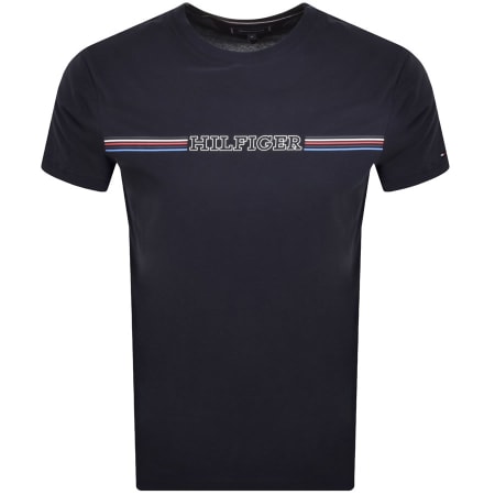 Product Image for Tommy Hilfiger Stripe Slim Fit T Shirt Navy