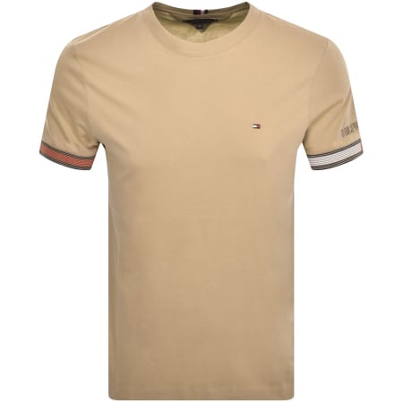 Product Image for Tommy Hilfiger Flag Cuff T Shirt Khaki