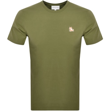 Product Image for Maison Kitsune Chillax Fox Patch T Shirt Green