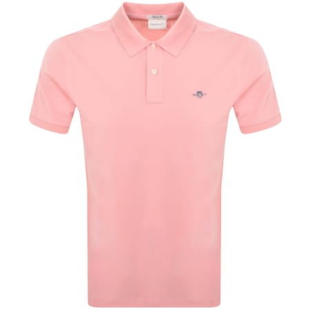 Product Image for Gant Regular Shield Pique Polo T Shirt Pink