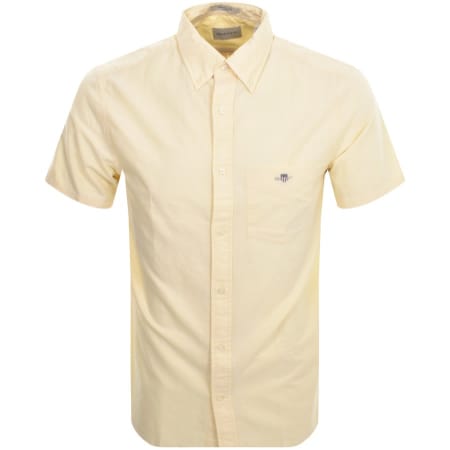 Product Image for Gant Regular Oxford Short Sleeved Shirt Yellow