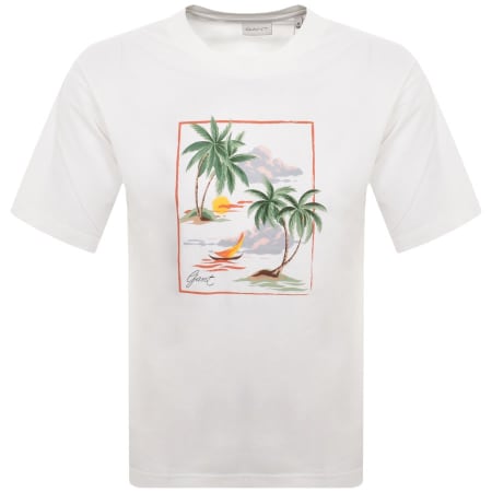 Product Image for Gant Hawaii Print T Shirt White