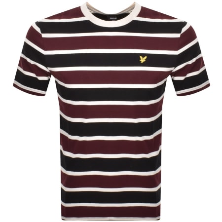 Product Image for Lyle And Scott Stripe T Shirt Burgundy