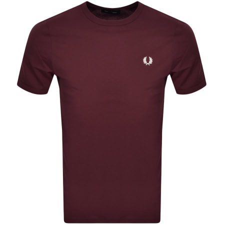 Product Image for Fred Perry Crew Neck T Shirt Burgundy