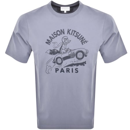 Product Image for Maison Kitsune Racing Fox T Shirt Blue