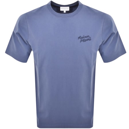 Product Image for Maison Kitsune Handwriting T Shirt Blue