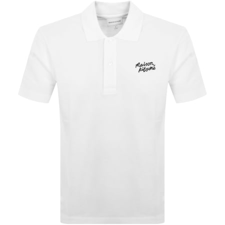 Product Image for Maison Kitsune Handwriting Polo T Shirt White