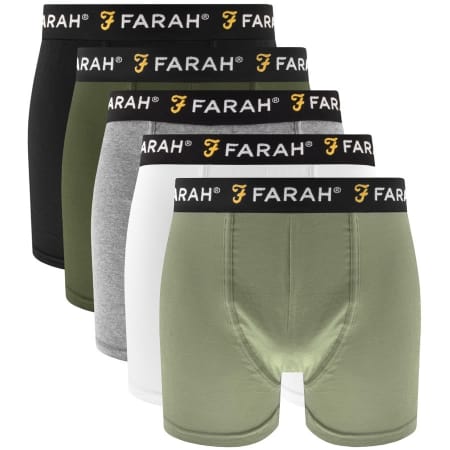 Product Image for Farah Vintage Renzo 5 Pack Boxer Shorts Green