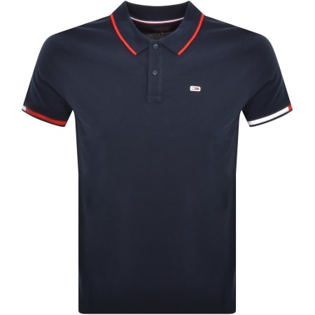 Recommended Product Image for Tommy Jeans Flag Cuffs Polo Shirt Navy