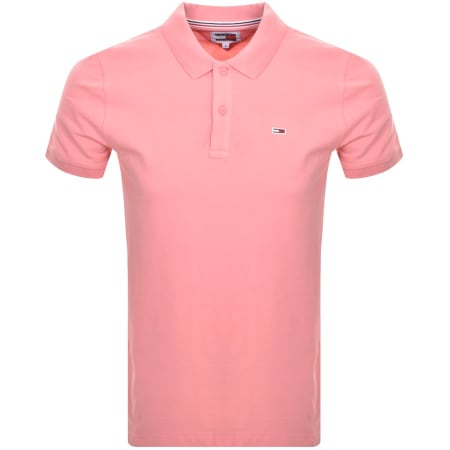 Product Image for Tommy Jeans Slim Placket Polo Shirt Pink
