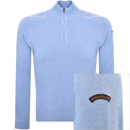 Product Image for Paul And Shark Logo Knit Jumper Blue