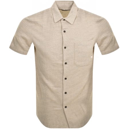 Product Image for Farah Vintage Jacquard Short Sleeve Shirt Beige