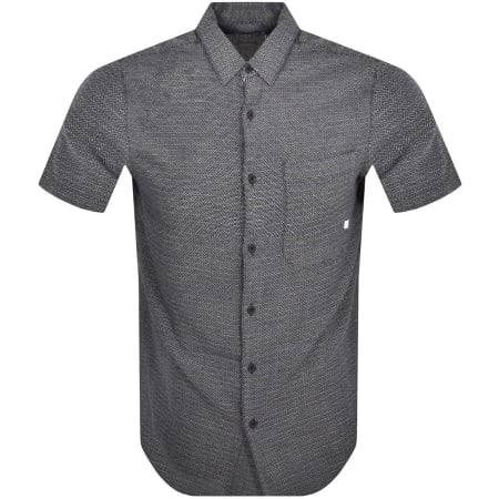 Product Image for Farah Vintage Jacquard Short Sleeve Shirt Navy