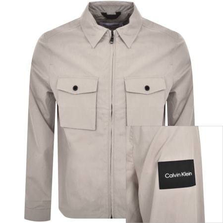 Product Image for Calvin Klein Logo Overshirt Grey