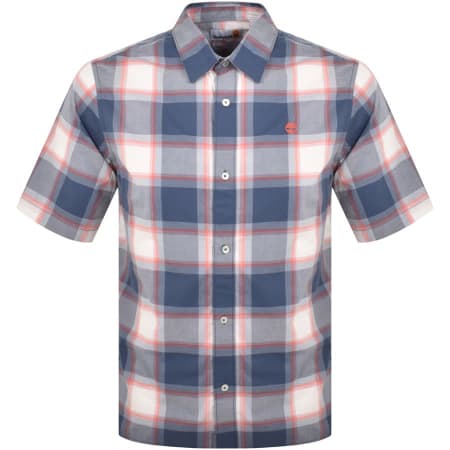 Product Image for Timberland Check Poplin Short Sleeve Shirt Blue