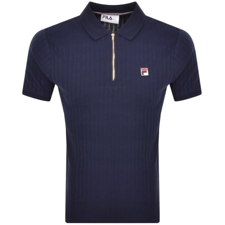 Product Image for Fila Vintage Pannuci Zip Polo T Shirt Navy
